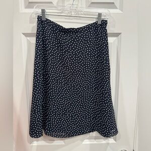 Vintage Jaclyn Smith Navy and White Polka Dot A-Line Skirt midi